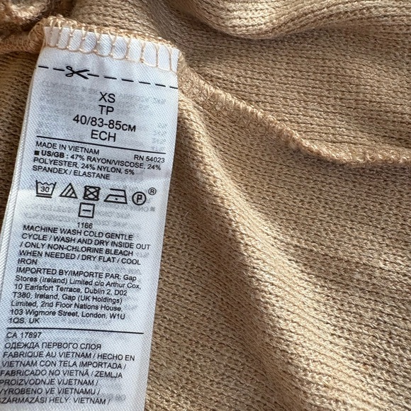 Banana Republic Light Tan EXTRA LONG RIBBED DUSTER Knit Cardigan Rayon Nylon - Picture 7 of 11